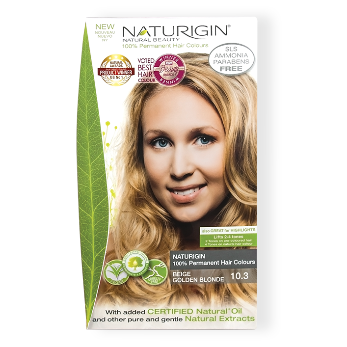 Hair Dye Naturigin 100% Organic Base Permanent Hair Color - 10.3 Beige Golden Blonde