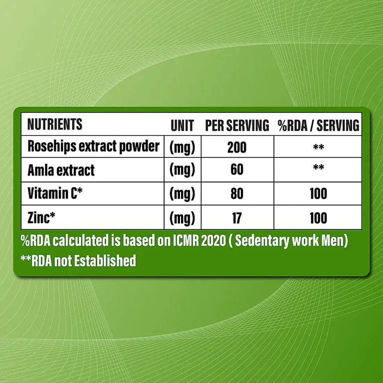 Patanjali Nutrela Natural Vitamin C Plus Zinc 30 Capsule