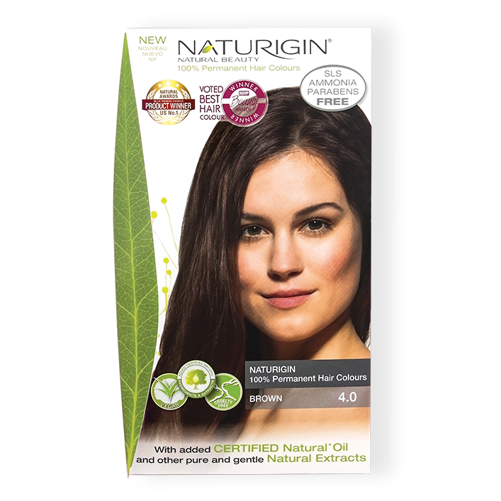 Hair Dye Naturigin 100% Organic Base Permanent Hair Color - 4.0 Brown