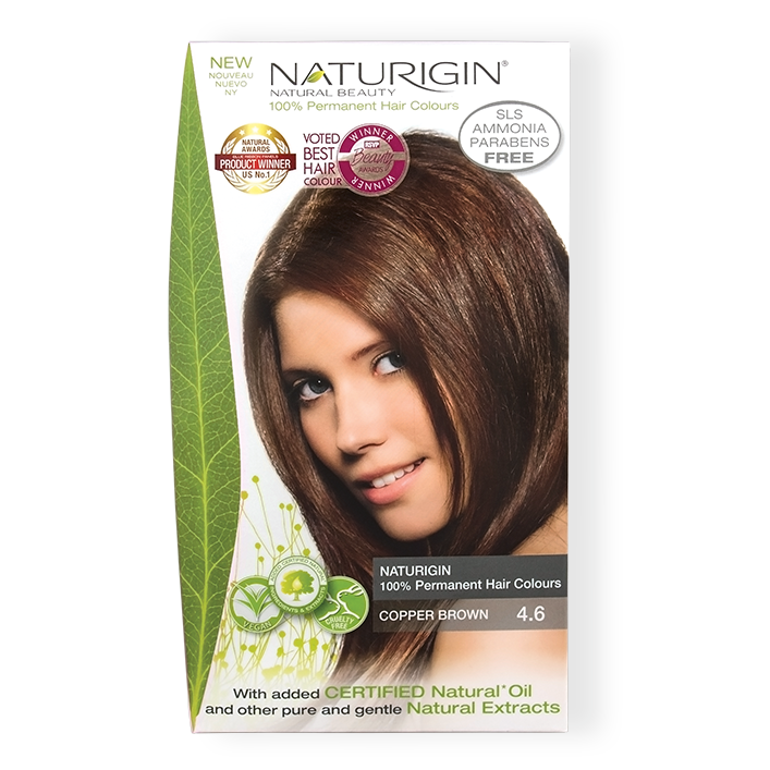 Hair Dye Naturigin 100% Organic Base Permanent Hair Color - 4.6 Copper Brown