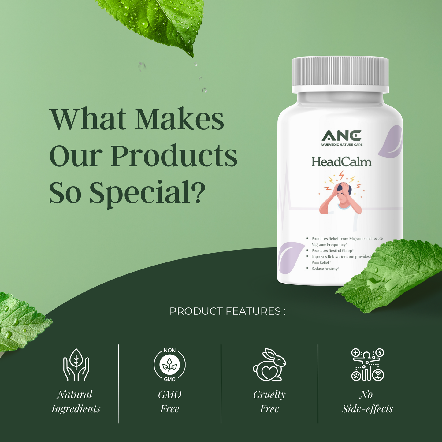 Headcalm- Natural Migraine & Headache Support Formula