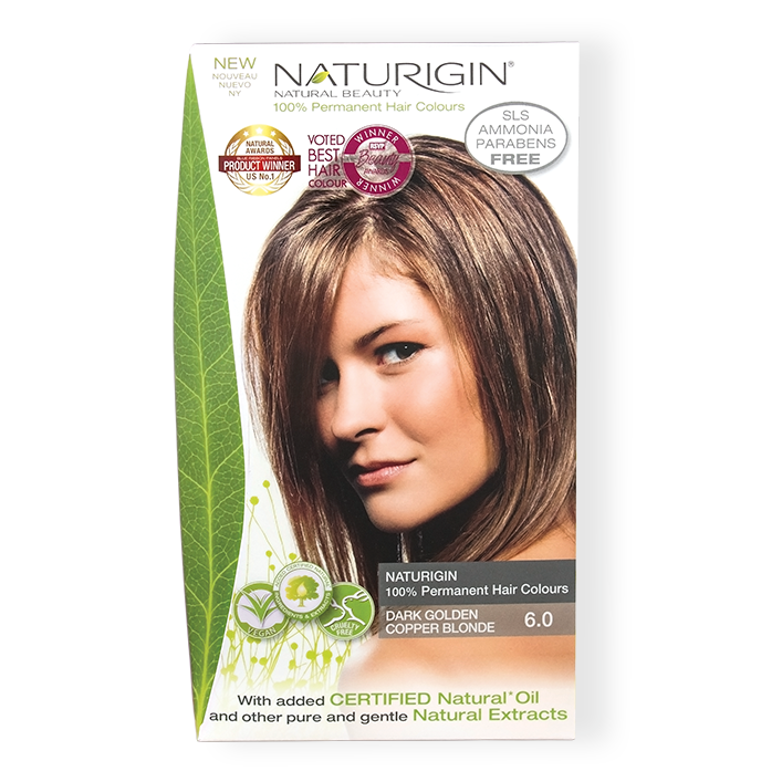 Hair Dye Naturigin 100% Organic Base Permanent Hair Color - 6.0 Dark Golden Copper Blonde