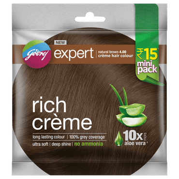Godrej Expert Rich Creme (Pack of 4) (No Ammonia | Hair Color Cream) - Natural Brown