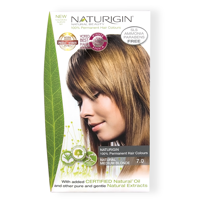 Hair Dye Naturigin 100% Organic Base Permanent Hair Color - 7.0 Natural Medium Blonde