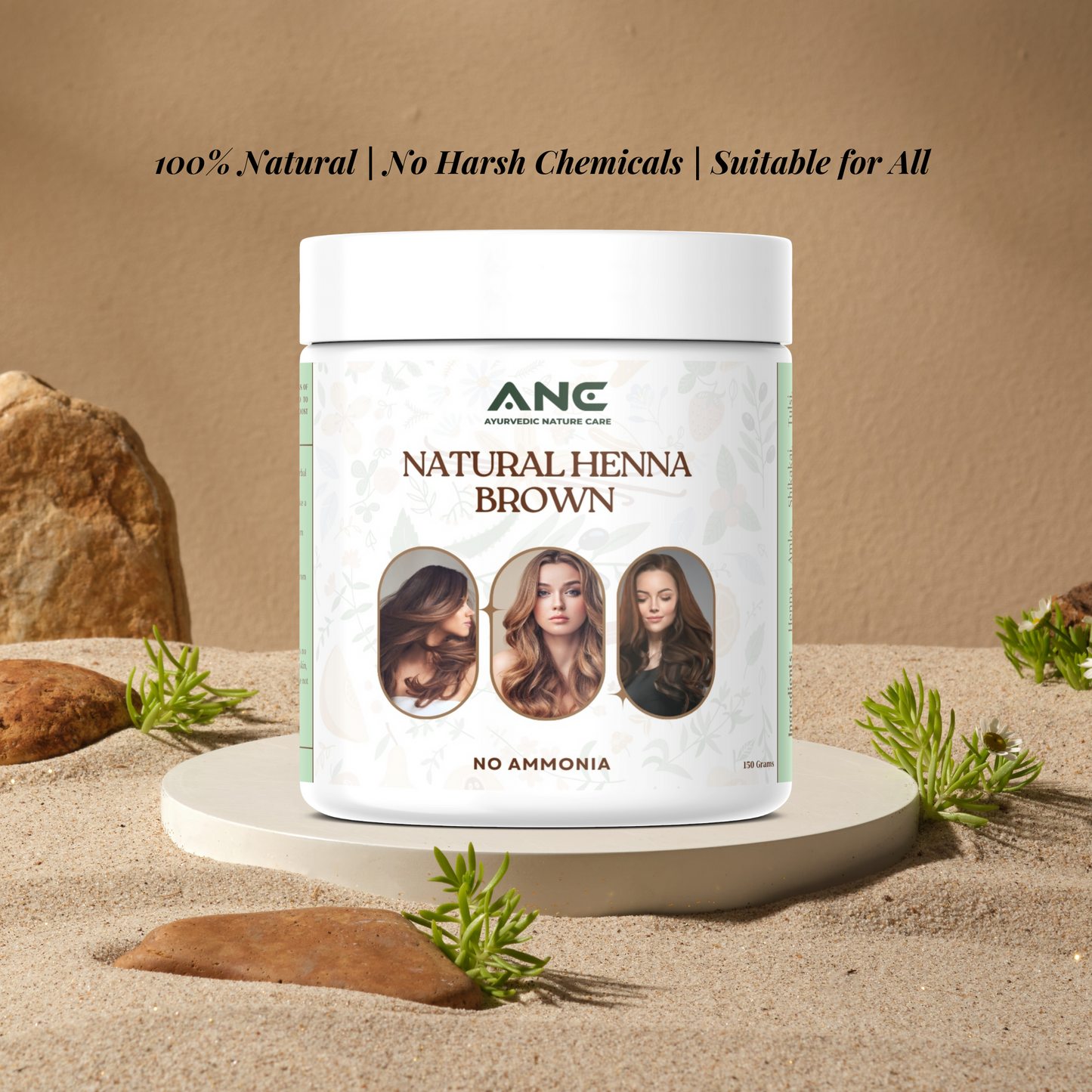 Herbal Natural Brown Henna (No Ammonia) 150 Grams Powder