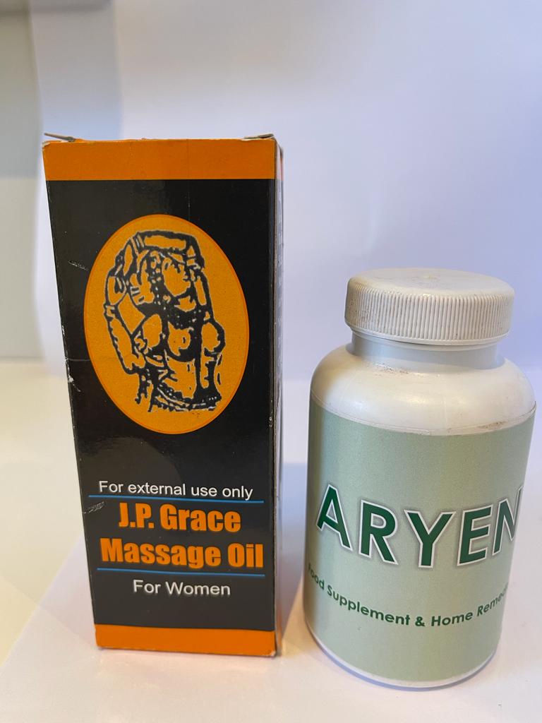 Combo Pack Aryen Breast enlargement Capsules + Jp Grace Massage Oil (120 Caps + 100 Ml)