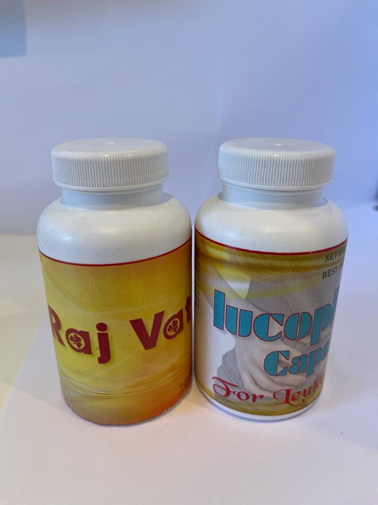 Combo pack Lucoplex Capsules 120 capsules + Raj Vati 120 Tablets (For Problems related to White Discharges)