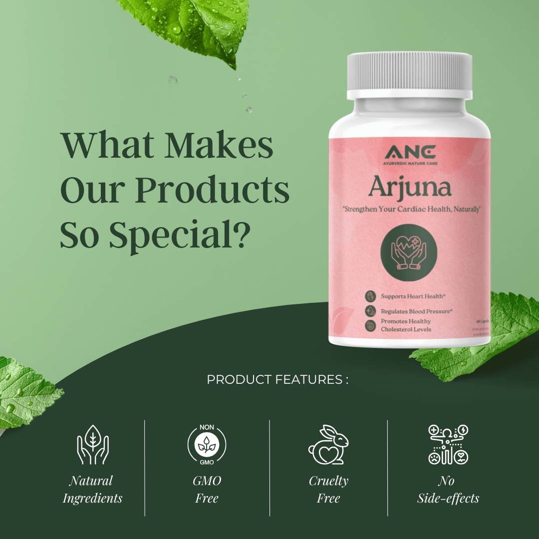 Arjuna Capsules - Herbal Support for Heart Health - Cardiac Wellness - Ayurvedic Nature Care