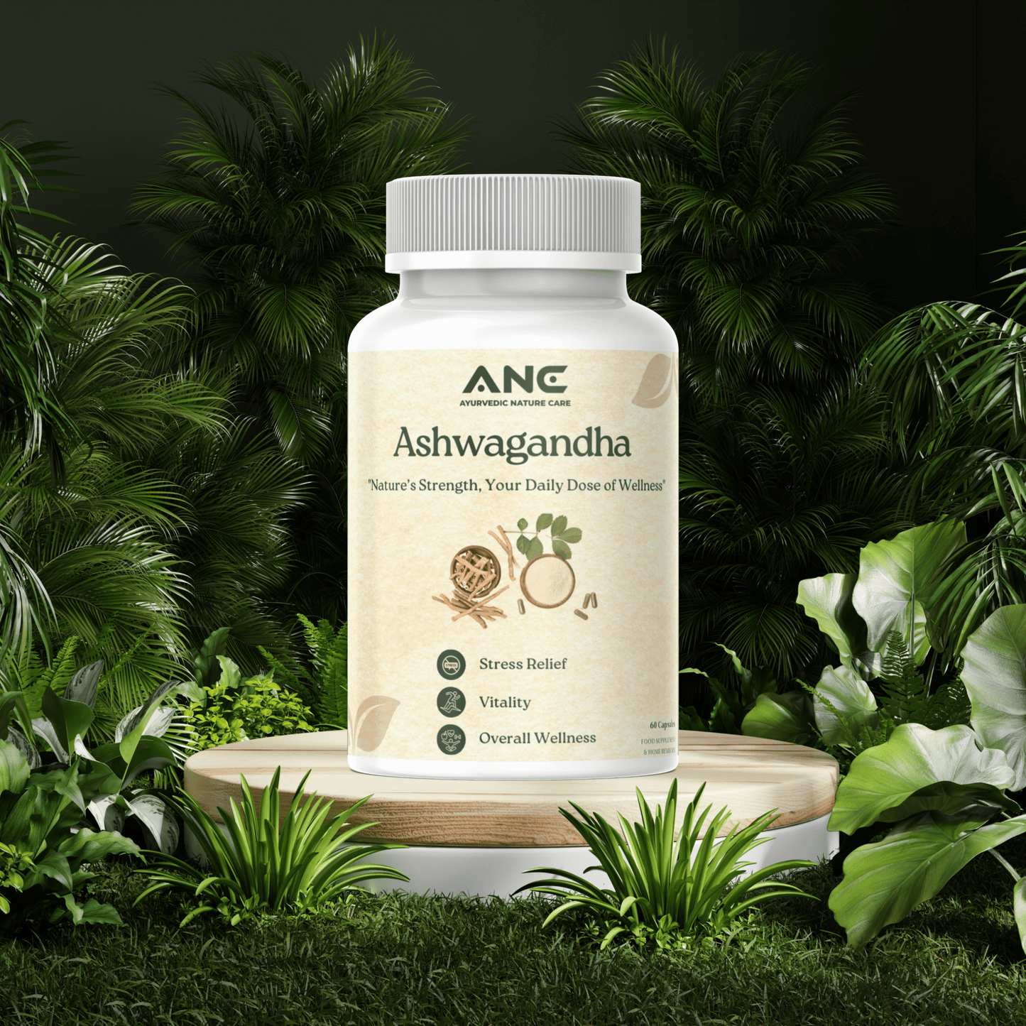 Ashwagandha Capsules - Natural Vitality, Stress Management & Hormonal Balance - Ayurvedic Nature Care