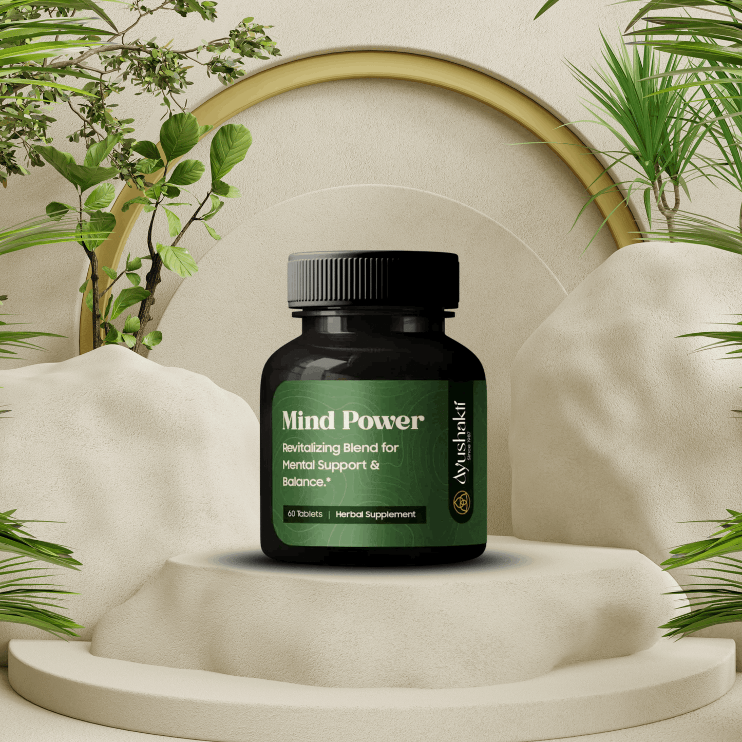 Ayushakti Mind Power 60 Tablets - Increases Concentration - Ayurvedic Nature Care