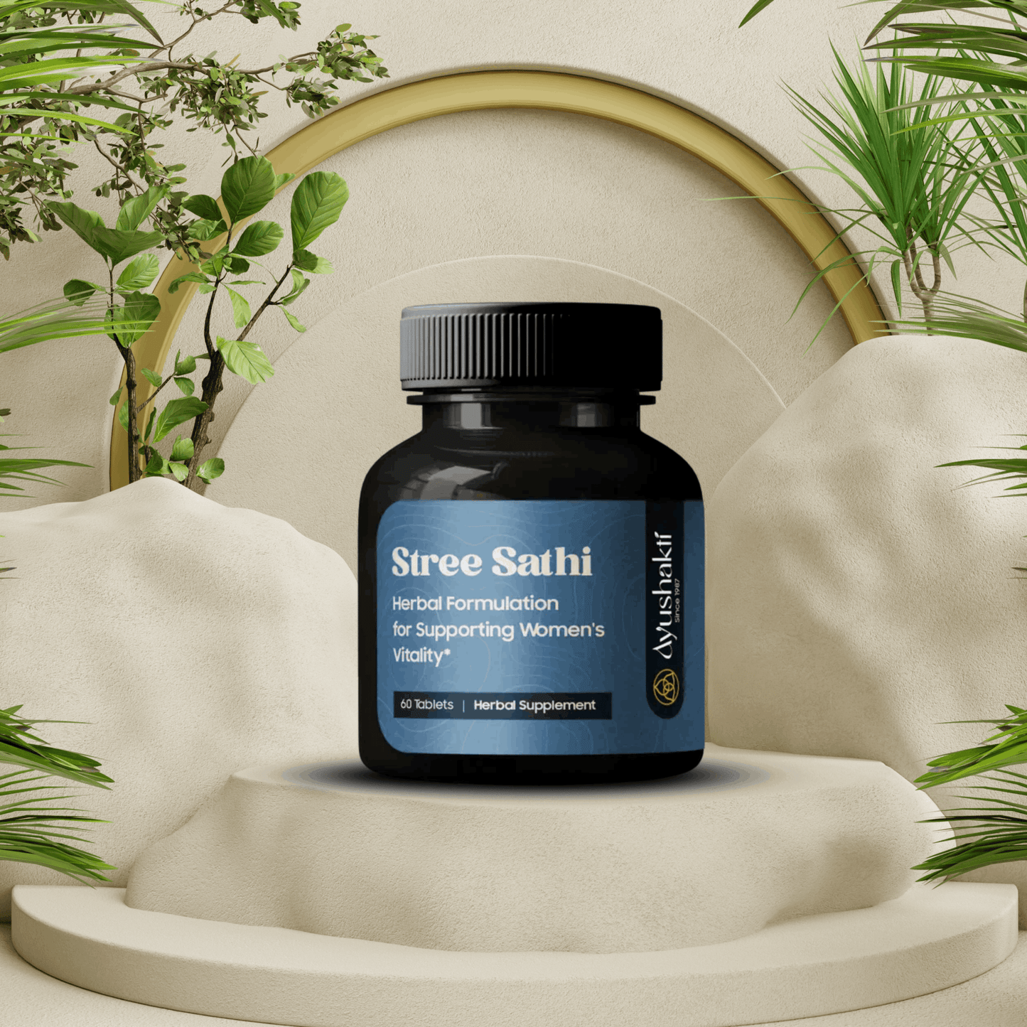 Ayushakti Stree Sathi 60 tablets - Balances Female Hormones and Regulates Monthly Cycle - Ayurvedic Nature Care