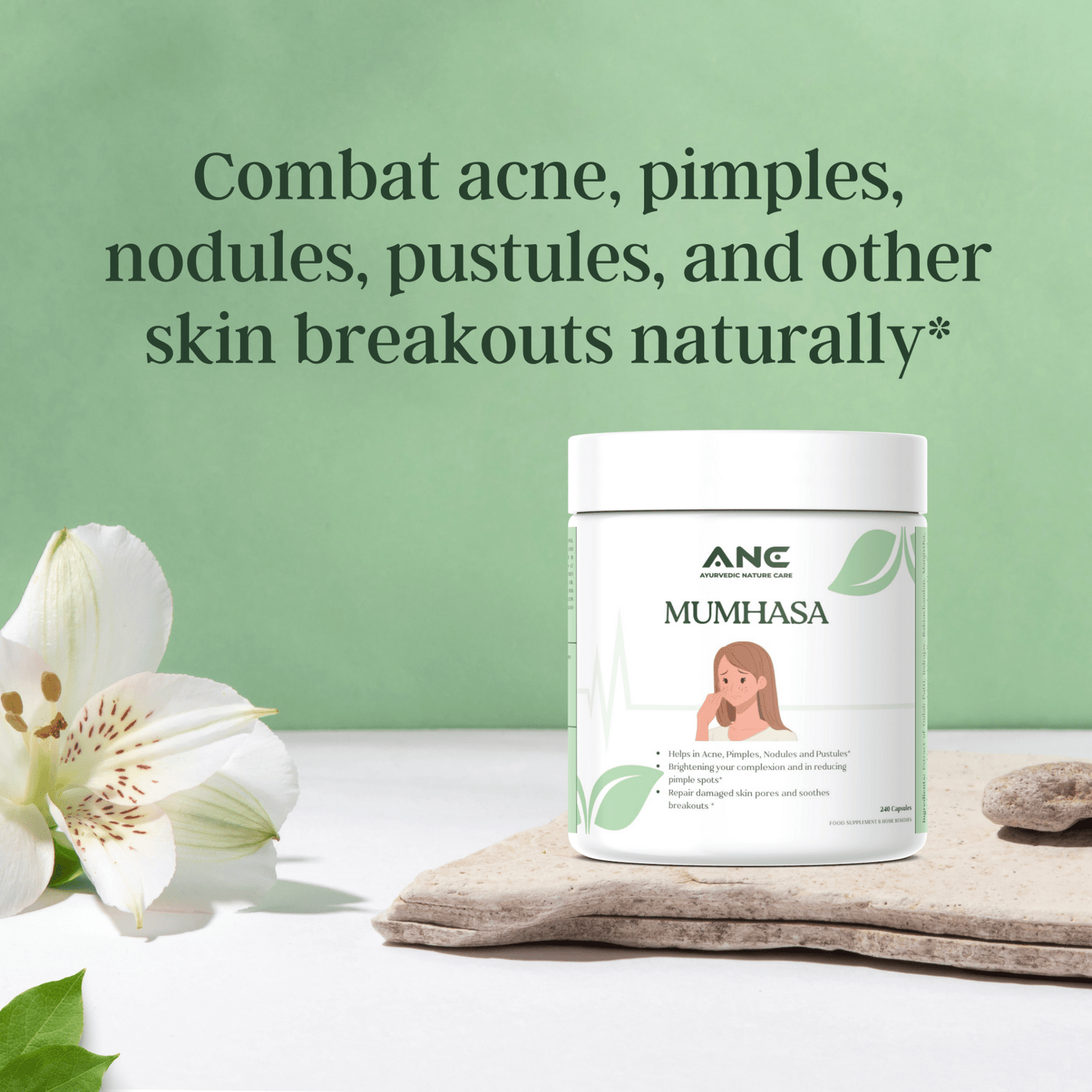 Mumhasa Capsules/Powder - Ayurvedic Acne & Pimple Relief Formula (Helps with Acne, Pimples, Nodules and Pustules) - Ayurvedic Nature Care