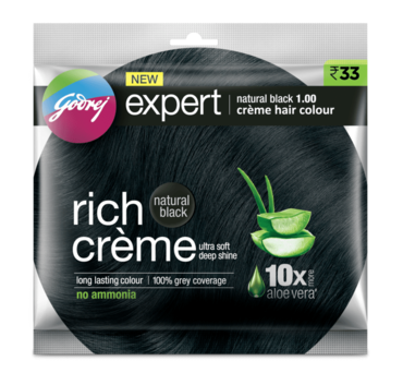 Godrej Expert Rich Creme (Pack of 4) (No Ammonia | Hair Color Cream) - Natural Black
