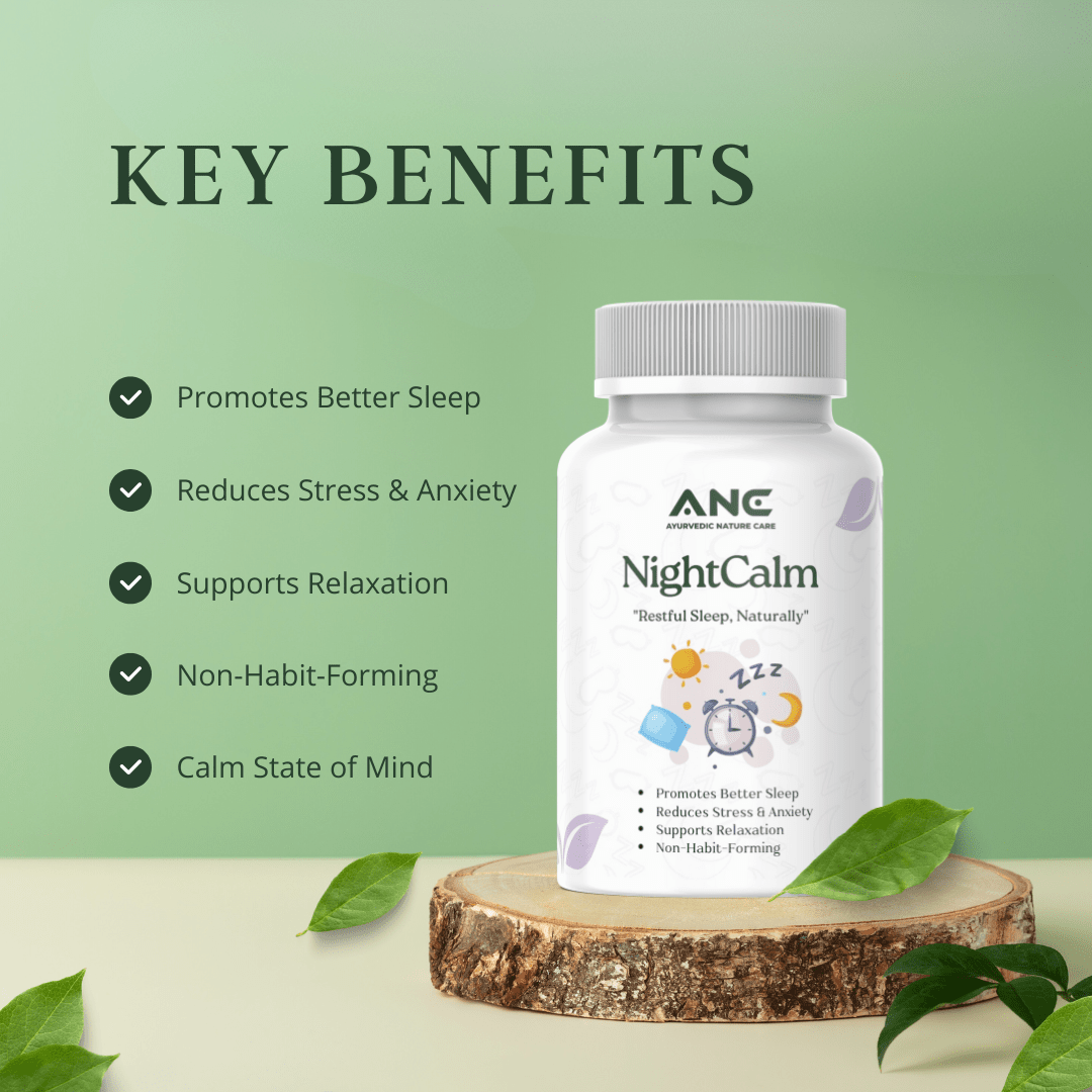 NightCalm Tablets for Natural Herbal Sleep Support - Ayurvedic Nature Care
