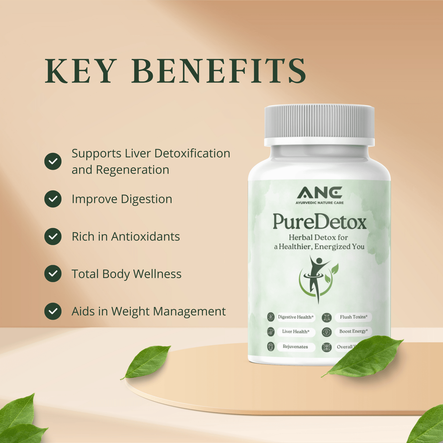 PureDetox (Liverdetox)Tablets - Natural Formula for Detox and Cleansing - Improve Liver Health - Ayurvedic Nature Care