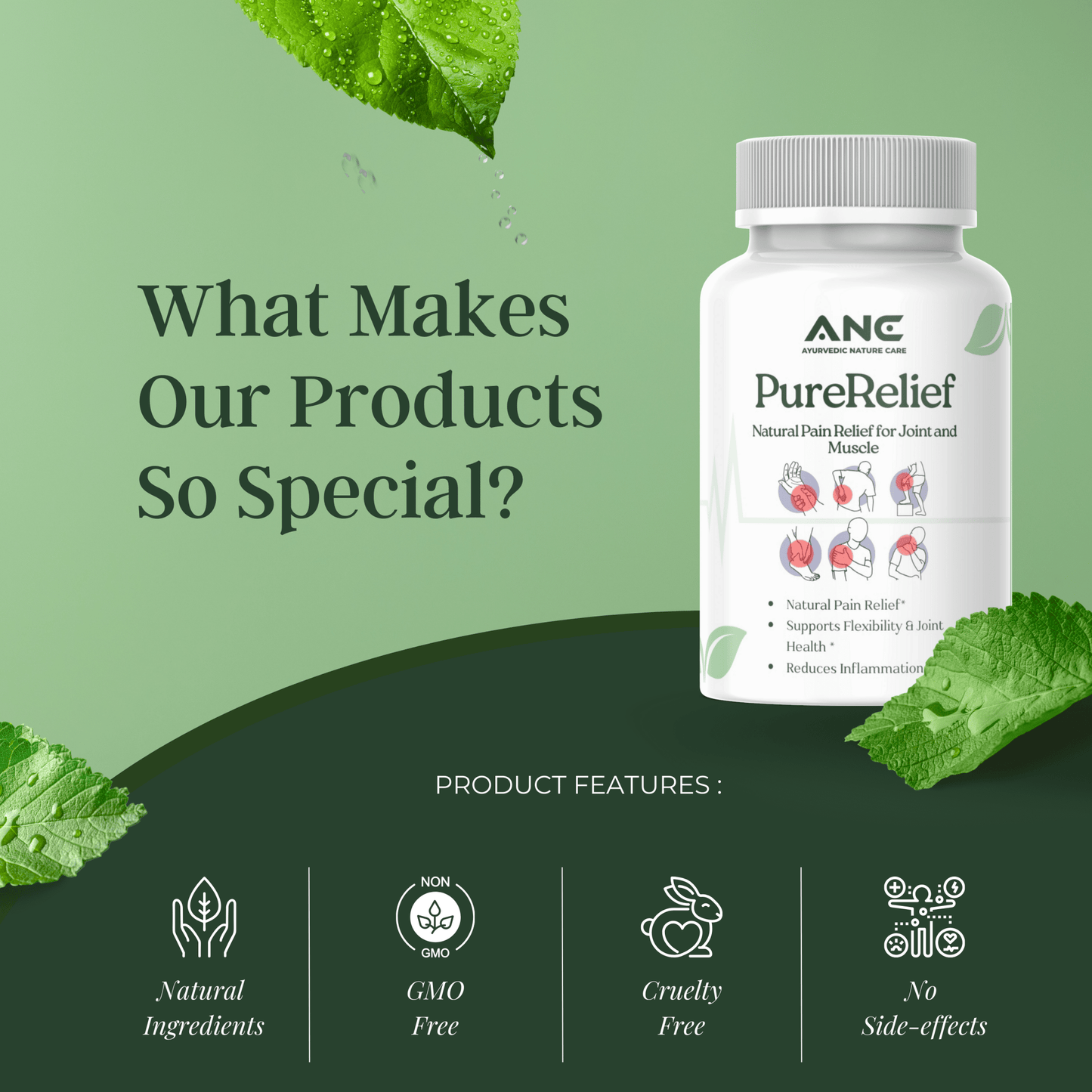 PureRelief Tablets - Natural Herbal Pain Relief Formula - Ayurvedic Nature Care