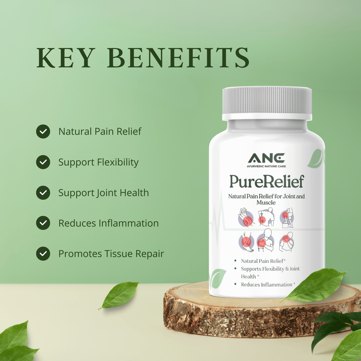 PureRelief Tablets - Natural Herbal Pain Relief Formula - Ayurvedic Nature Care