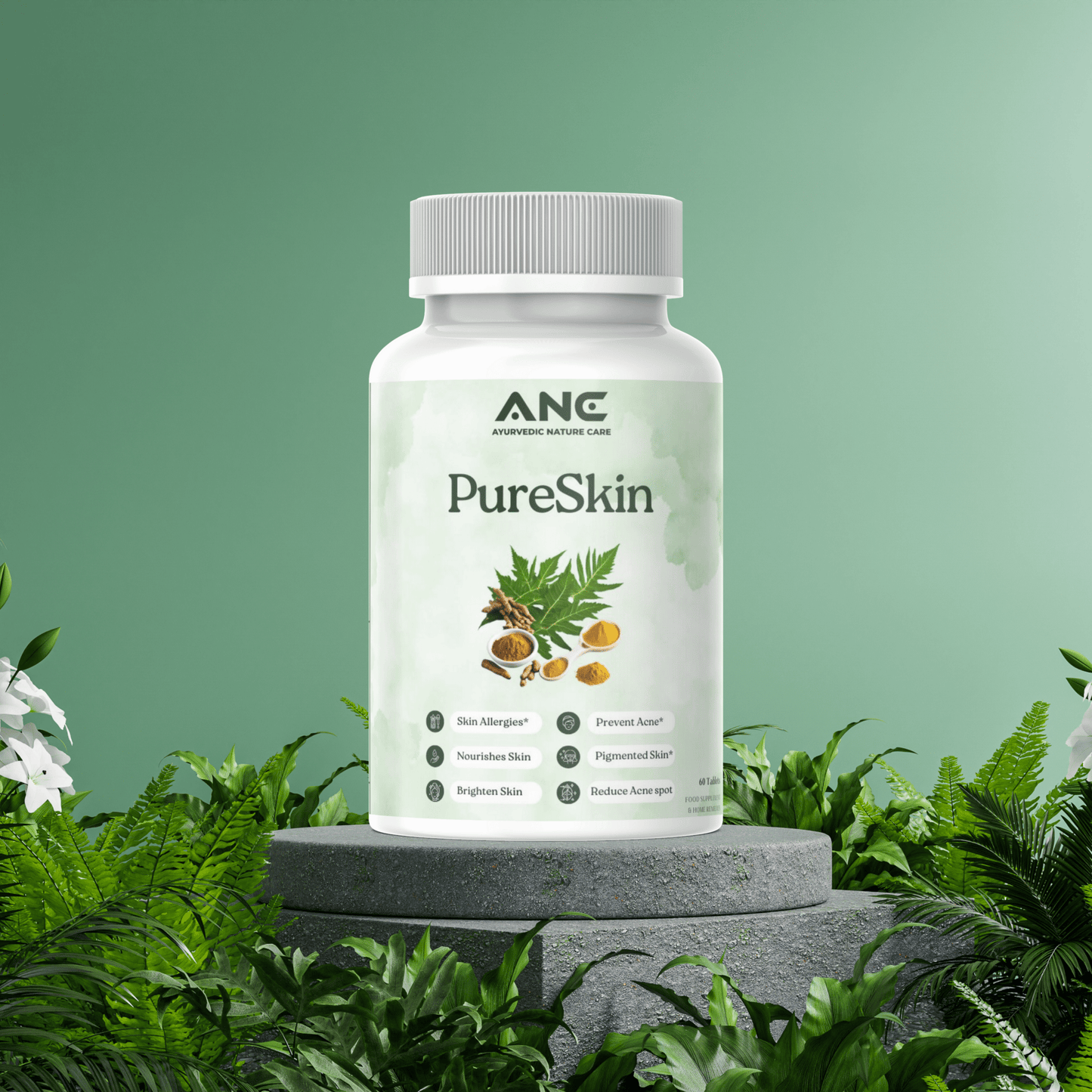 PureSkin Tablets - Natural Formula for All Skin Condition - Ayurvedic Nature Care