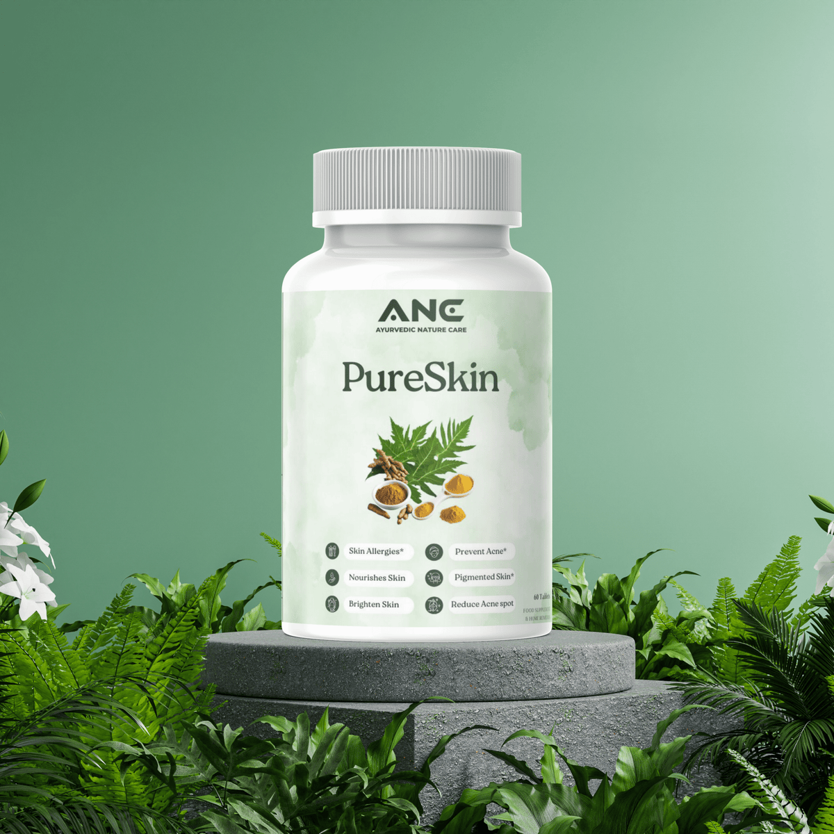 PureSkin Tablets - Natural Formula for All Skin Condition - Ayurvedic Nature Care