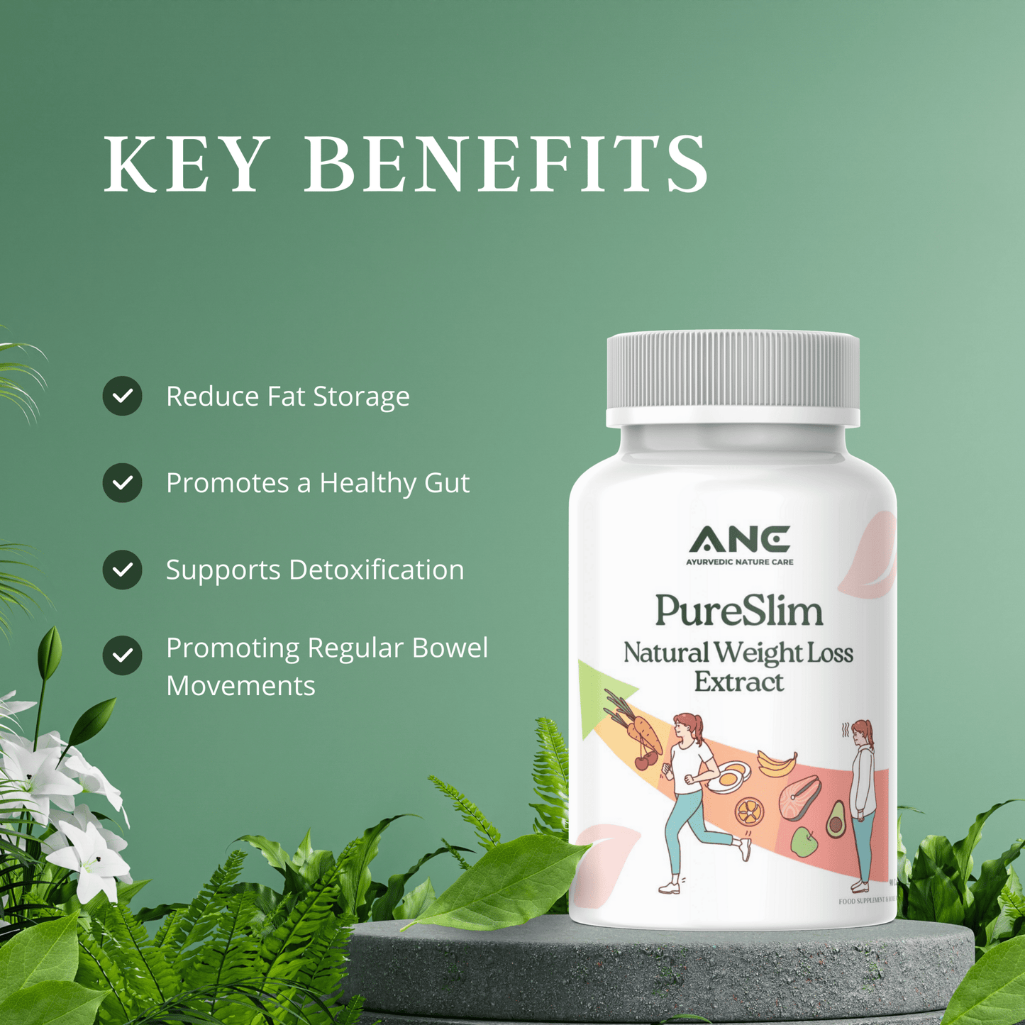 PureSlim Weight Loss Capsule - Helps with Weight Loss and Fat Reduction - Ayurvedic Nature Care