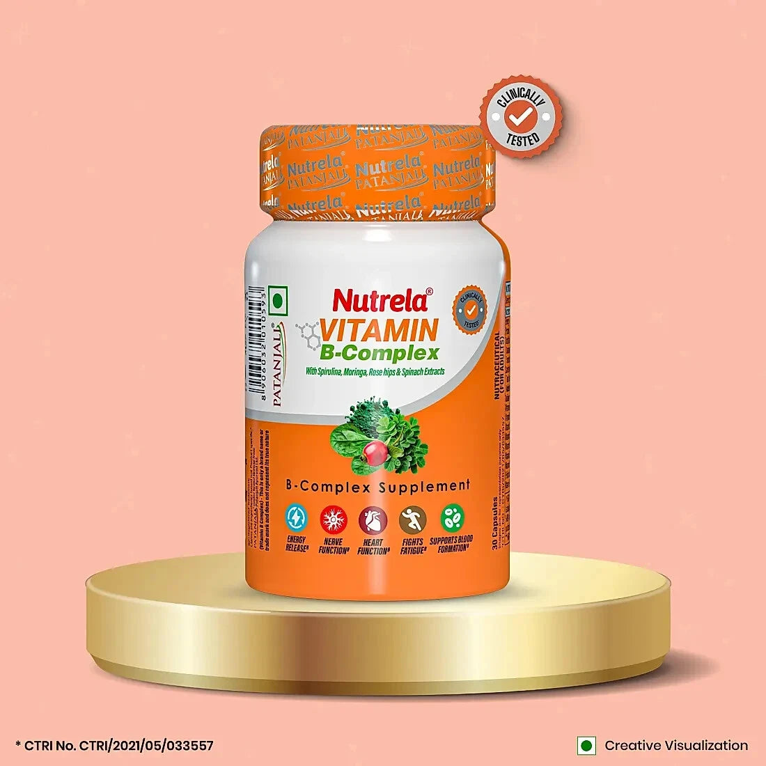 Nutrela Daily B Complex for Men & Women - 30 Veg Capsules