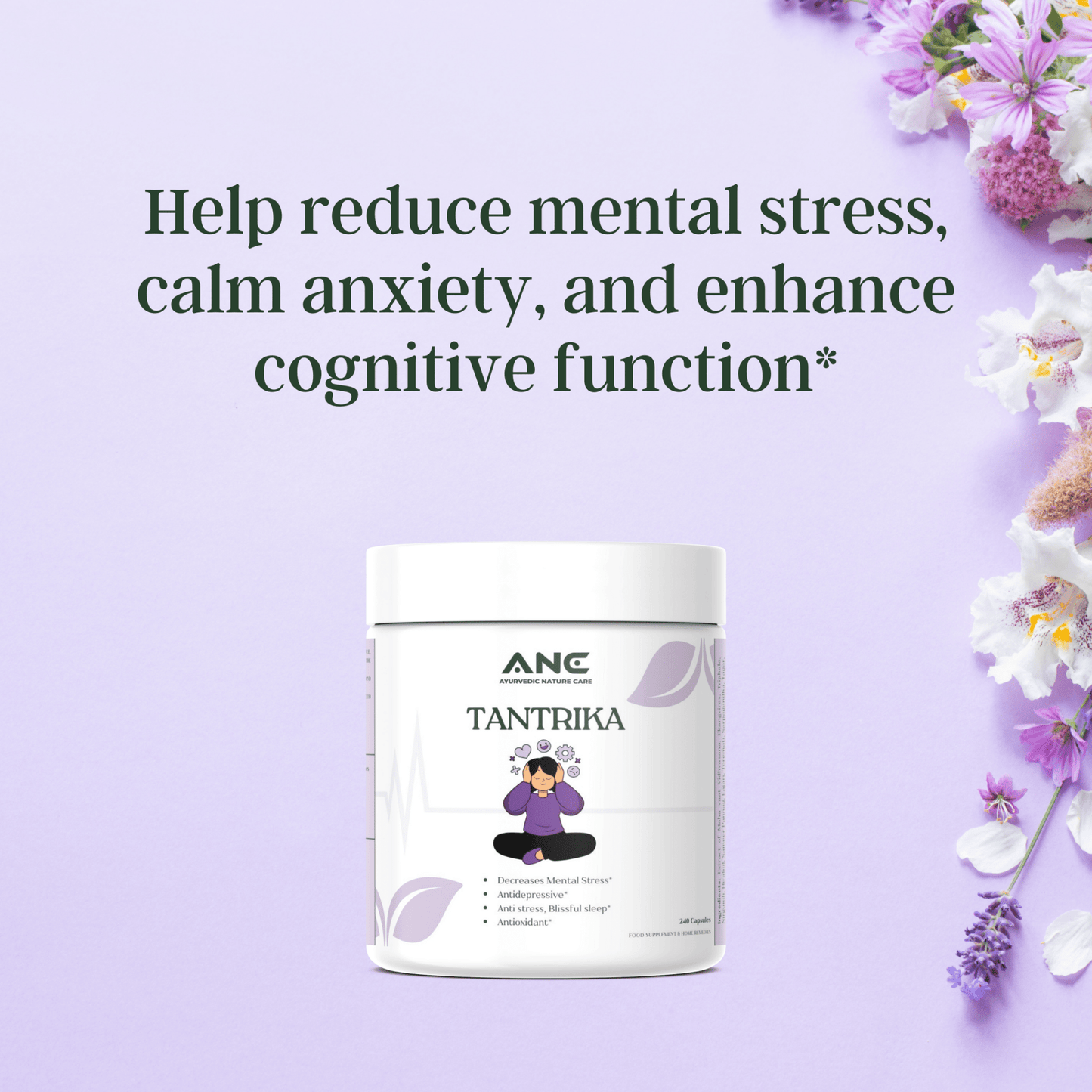 Tantrika – Natural Herbal Stress Relief & Mental Wellness Support (Decreases Mental Stress) - Ayurvedic Nature Care