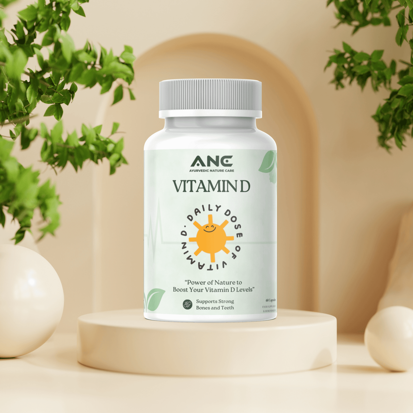 Vitamin D Capsules - Purely Natural, Perfectly Balanced Vitamin D Support - Ayurvedic Nature Care