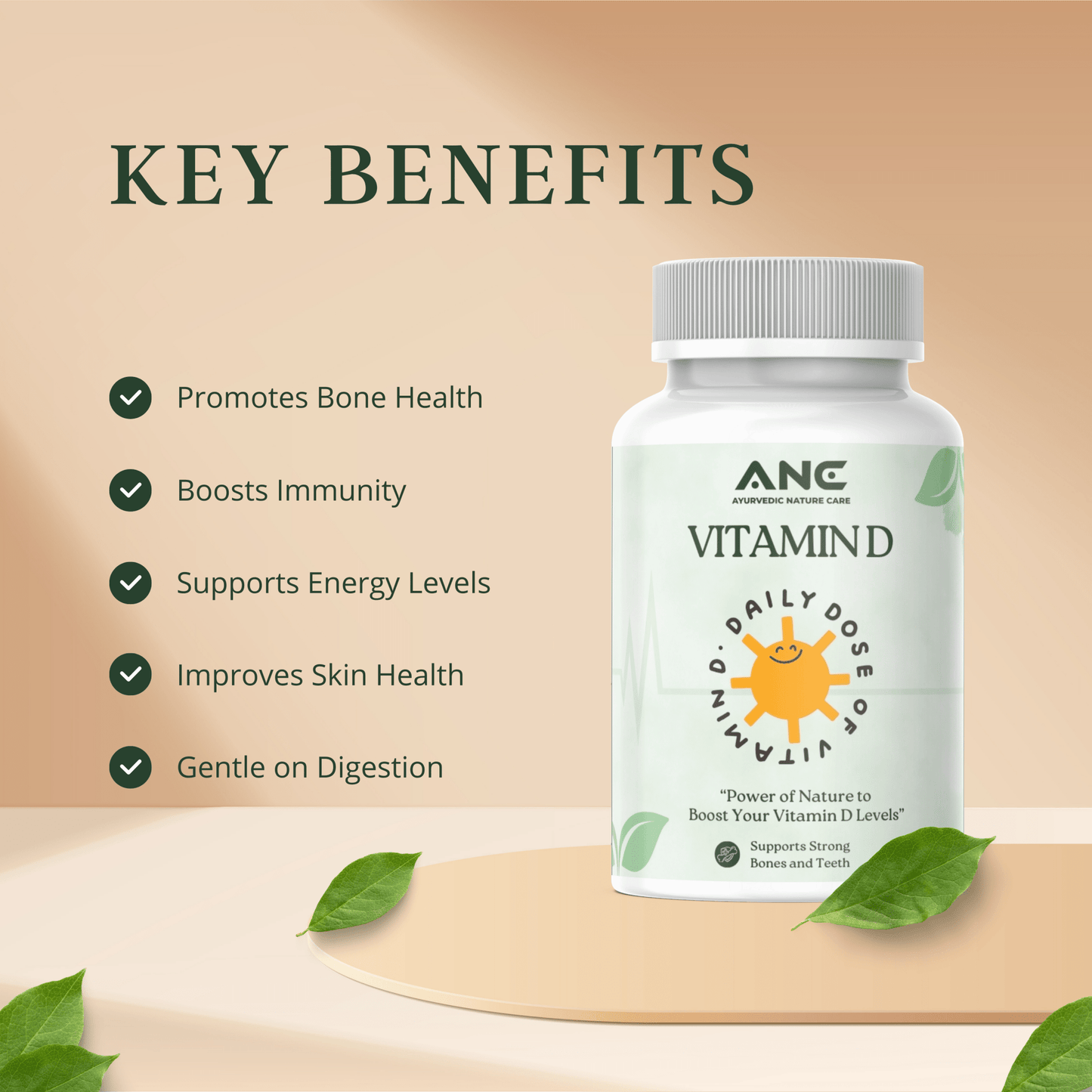 Vitamin D Capsules - Purely Natural, Perfectly Balanced Vitamin D Support - Ayurvedic Nature Care