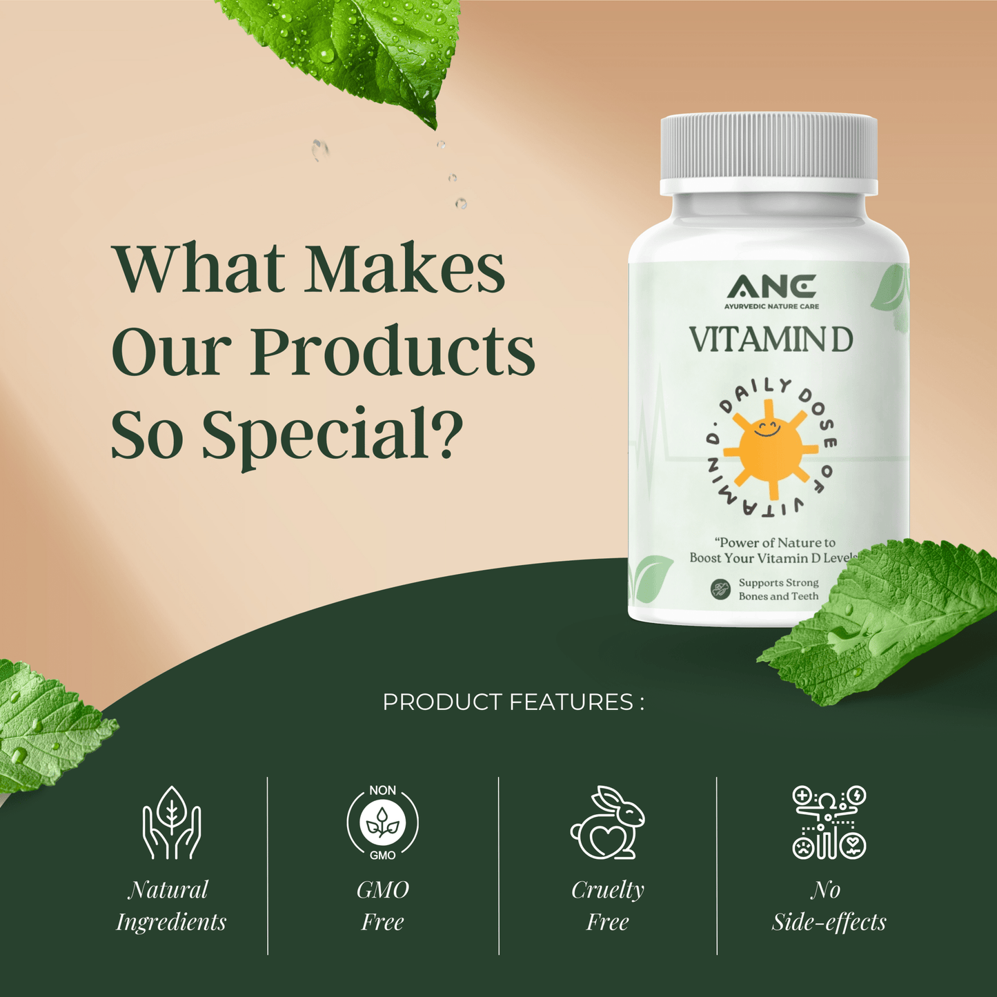 Vitamin D Capsules - Purely Natural, Perfectly Balanced Vitamin D Support - Ayurvedic Nature Care
