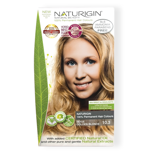 Hair Dye Naturigin 100% Organic Base Permanent Hair Color - 10.3 Beige Golden Blonde