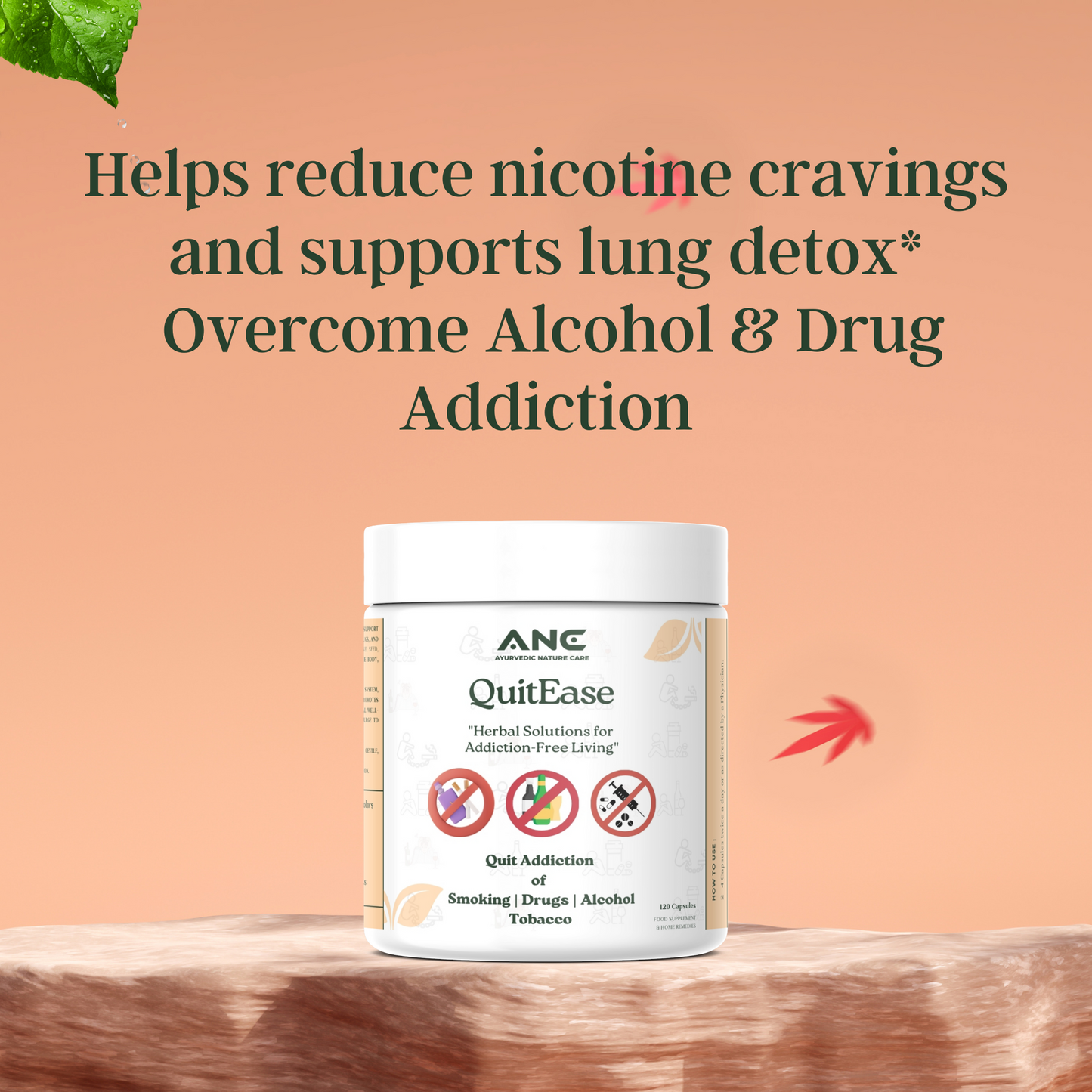 QuitEase (Nirdosh) Capsules/Powder – Natural Herbal Support to Quit Addiction of smoking, alcohol, drugs, and gutka
