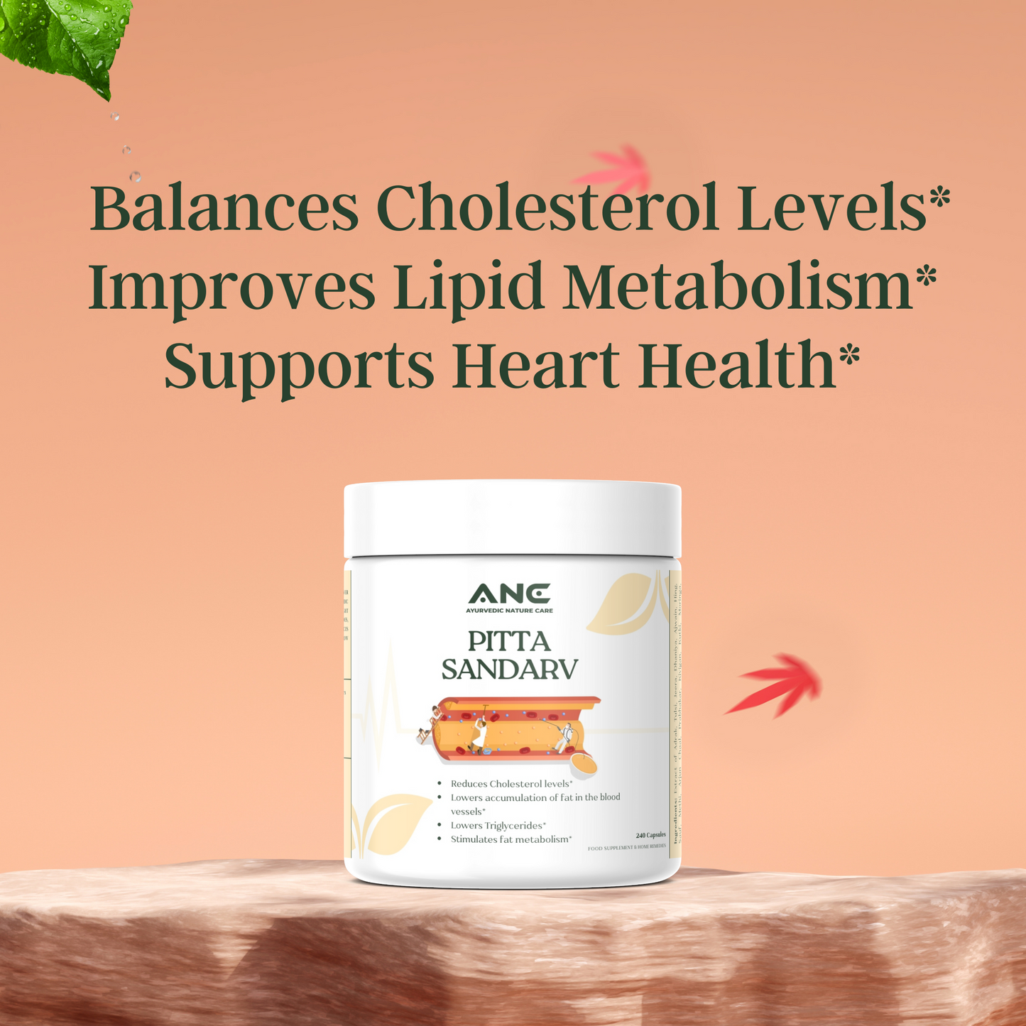 Pitta Sandrav Capsules/Powder-  Maintain Healthy Cholesterol Levels & Support Heart Health (Cholesterol Controller)