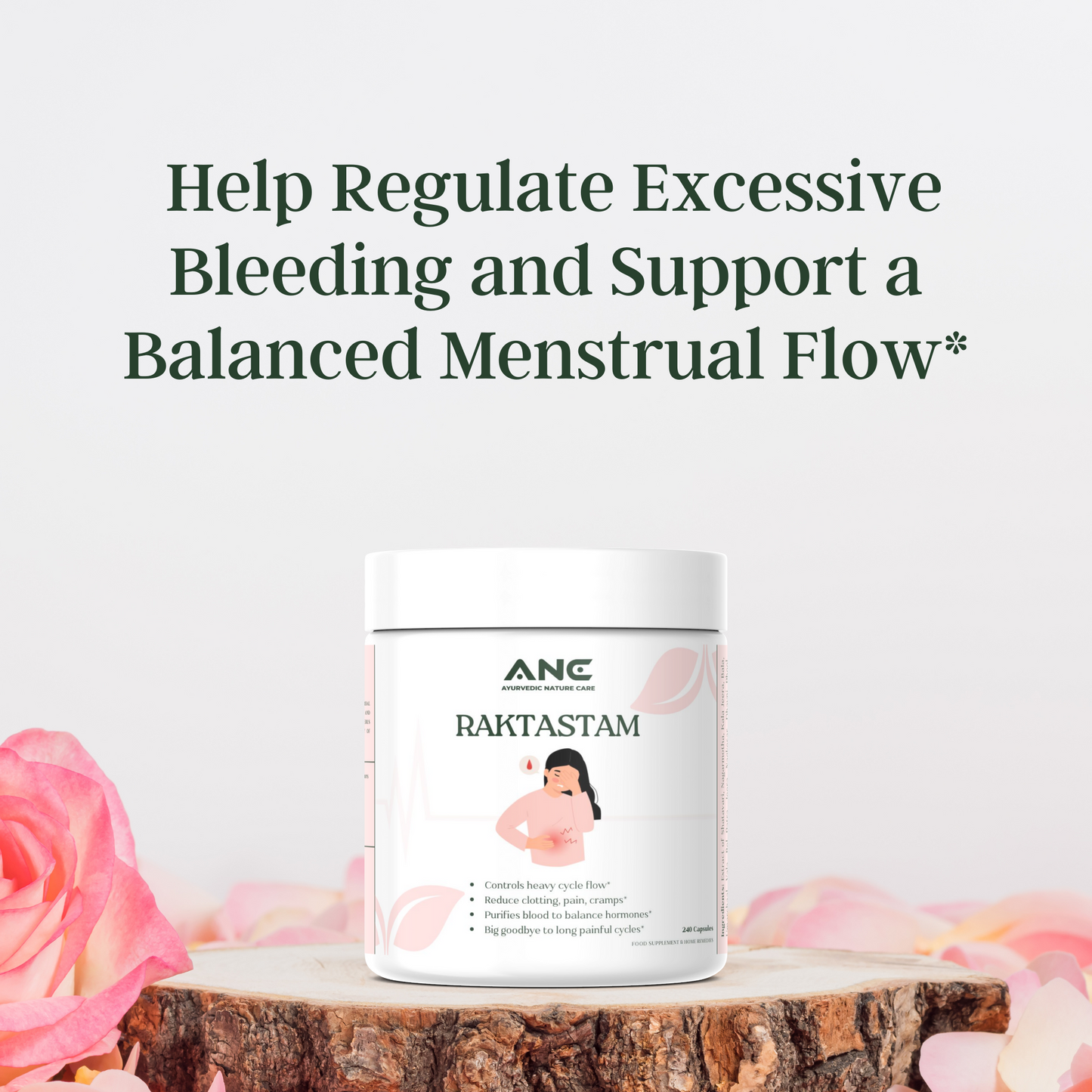 Raktastam – Herbal Natural Support for Heavy Menstrual Flow (To Stop Heavy Period Flow | Clots | Pain)