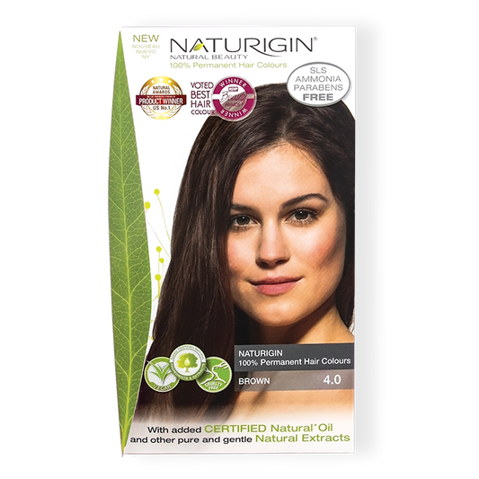 Hair Dye Naturigin 100% Organic Base Permanent Hair Color - 4.0 Brown