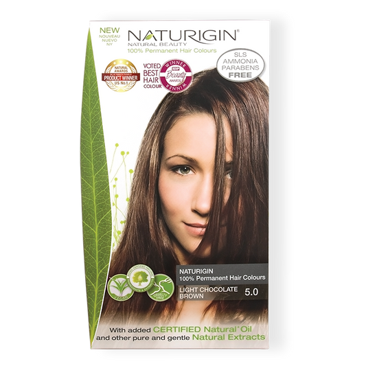 Hair Dye Naturigin 100% Organic Base Permanent Hair Color - 5.0 Light Choclate Brown