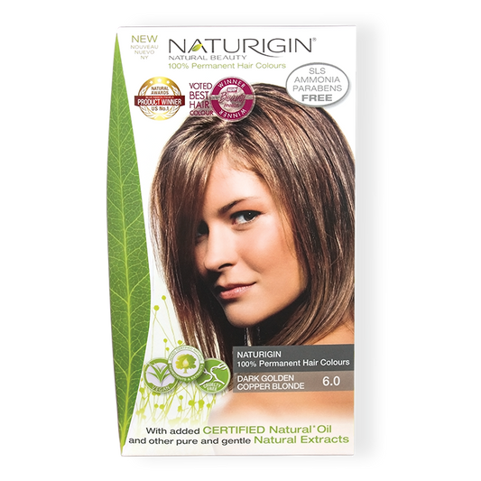 Hair Dye Naturigin 100% Organic Base Permanent Hair Color - 6.0 Dark Golden Copper Blonde