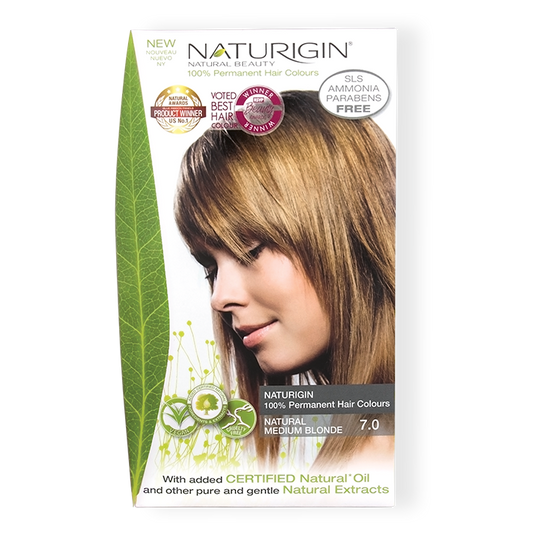 Hair Dye Naturigin 100% Organic Base Permanent Hair Color - 7.0 Natural Medium Blonde