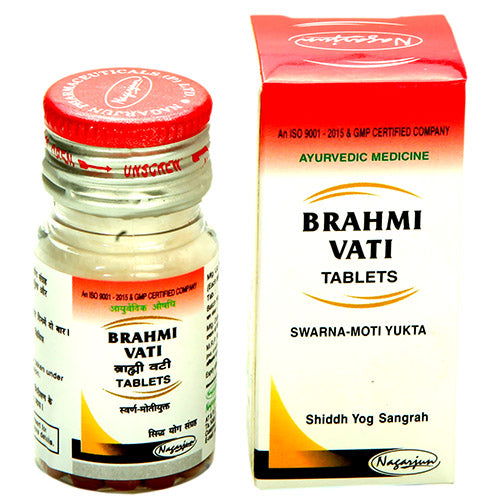 Nagarjun Brahmi Vati Swarna-Moti Yukta 50 Tablets (Useful in Brain & Mental Disorders)