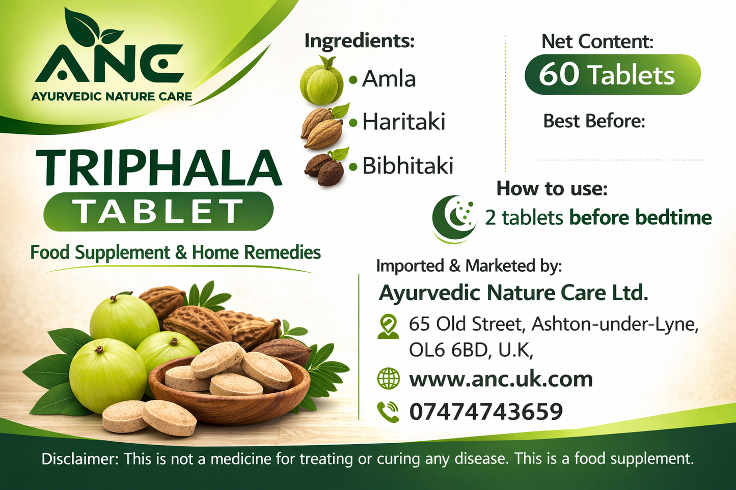Triphala Tablet - 60 tabs