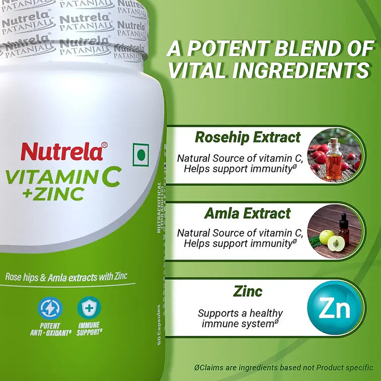 Patanjali Nutrela Natural Vitamin C Plus Zinc 30 Capsule