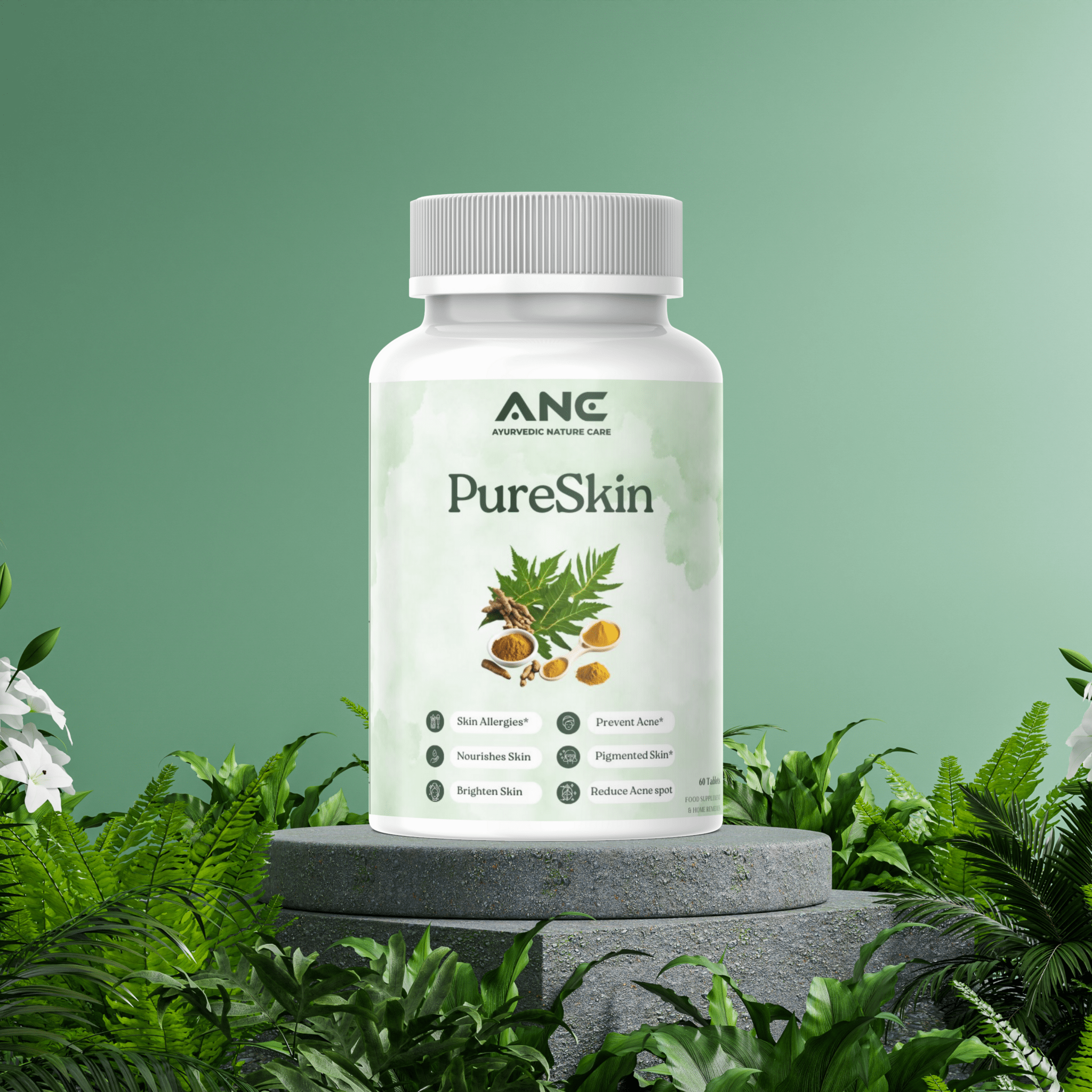 PureSkin Tablets - Natural Formula for All Skin Condition - Ayurvedic Nature Care