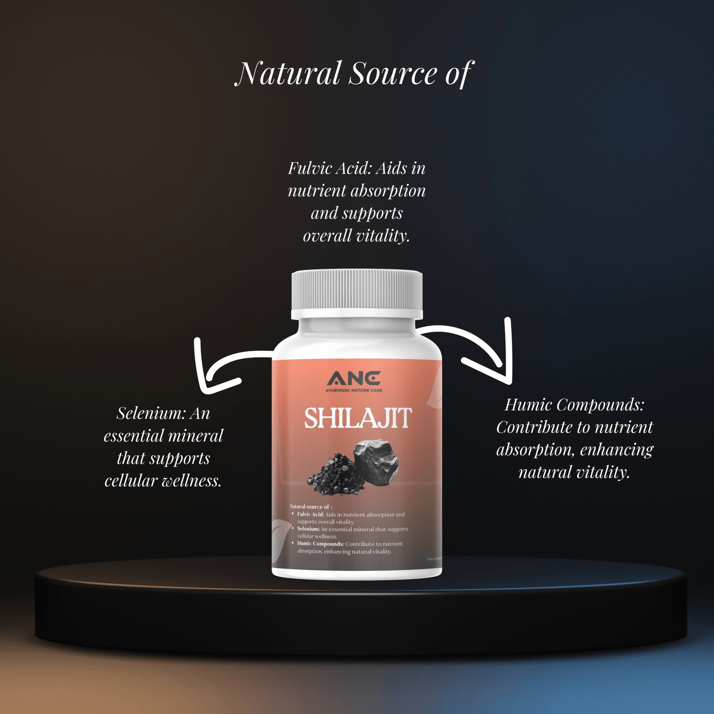 Shilajit Capsules - for Vitality, Stamina and Strength - Ayurvedic Nature Care